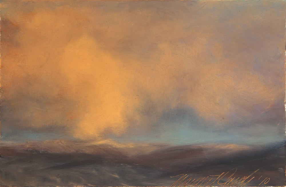 Mountains of Gold, 6" x 9", oil pastel on paper